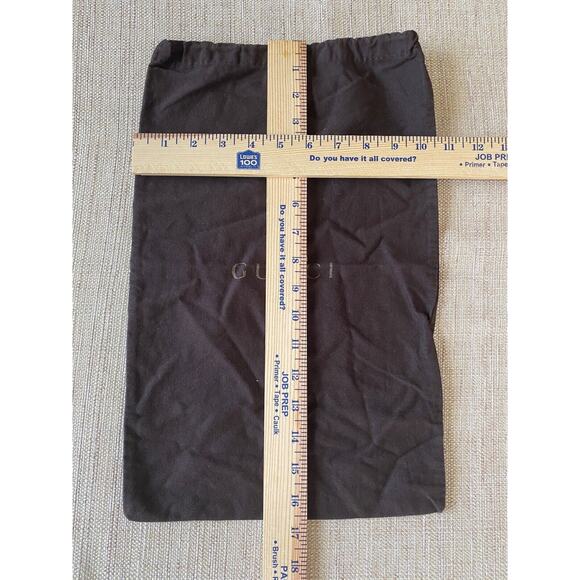 GUCCI Shoe Cotton Dust Bag Brown Gold Print Drawstring Italy - Picture 4 of 6